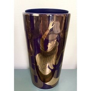 Starbucks 2020 Ceramic Purple Gold Mermaid Hot Coffee Tumbler Travel To Go Mug